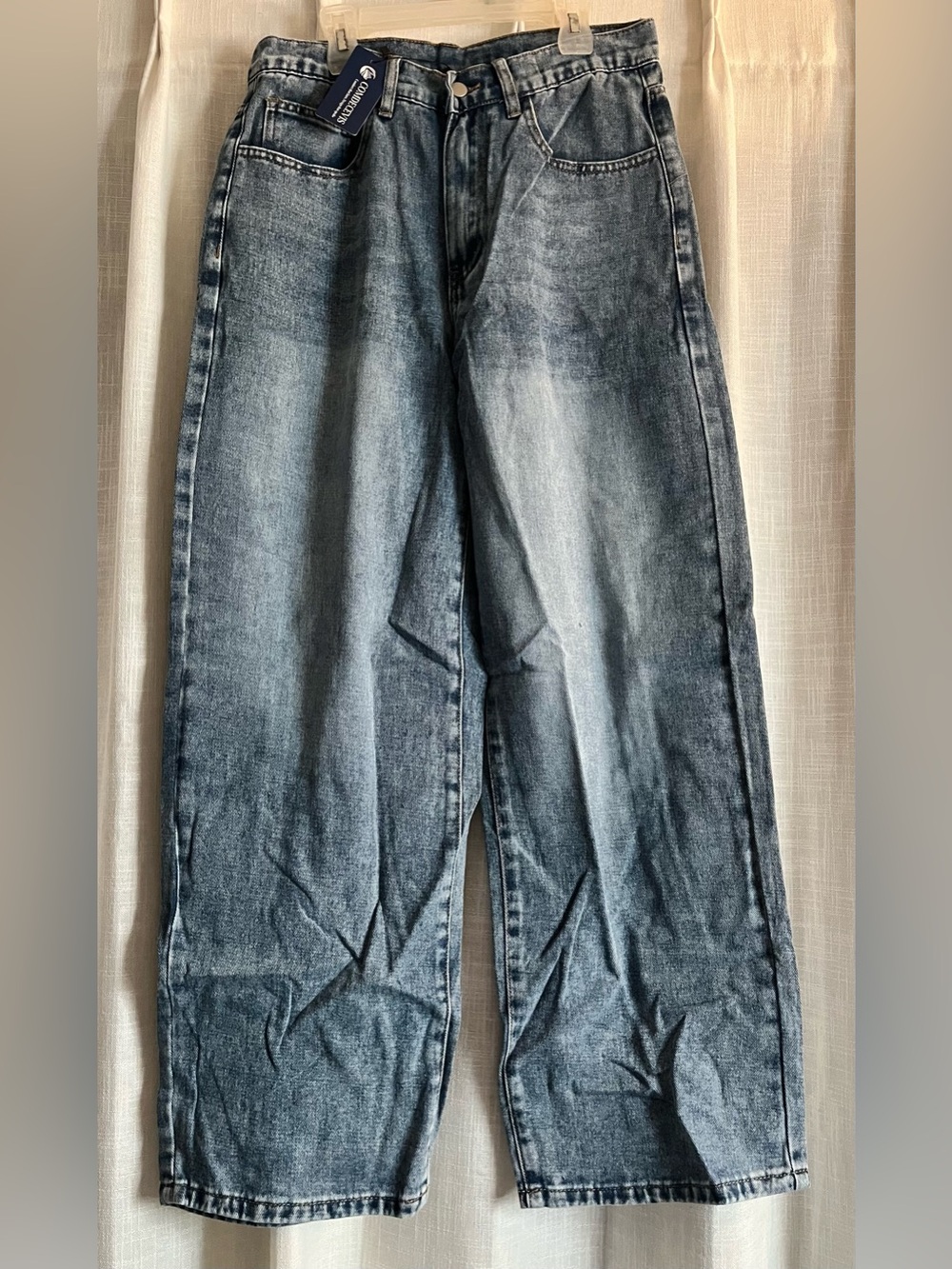 Baggy Fit Men's Washed Blue Jeans - Casual Comfort
